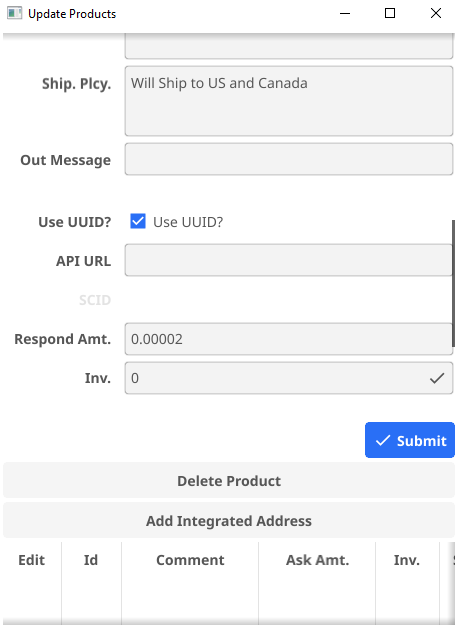 Add Integrated addresses