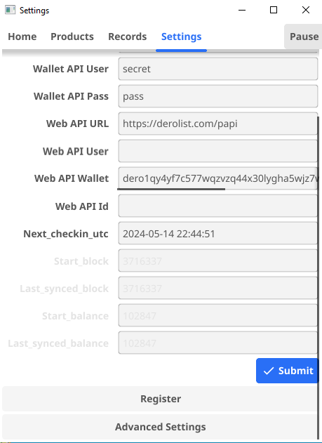 Registration step 2